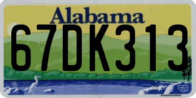AL license plate 67DK313
