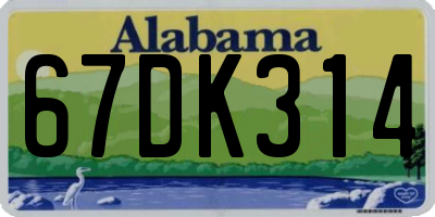 AL license plate 67DK314