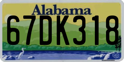 AL license plate 67DK318