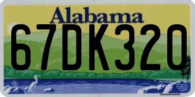 AL license plate 67DK320