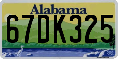 AL license plate 67DK325