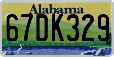 AL license plate 67DK329