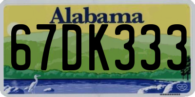 AL license plate 67DK333