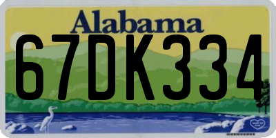 AL license plate 67DK334