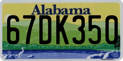 AL license plate 67DK350