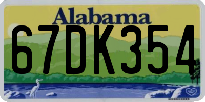 AL license plate 67DK354