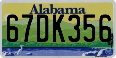 AL license plate 67DK356