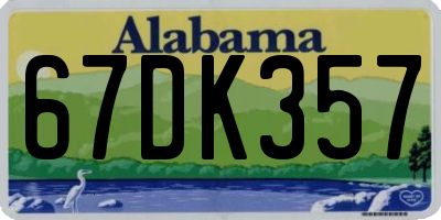 AL license plate 67DK357