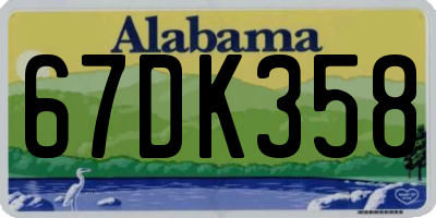 AL license plate 67DK358