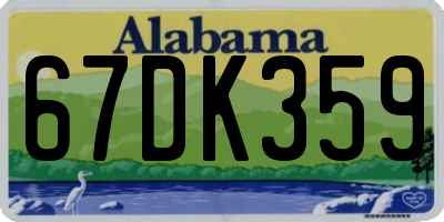 AL license plate 67DK359
