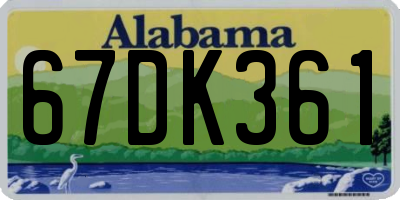 AL license plate 67DK361