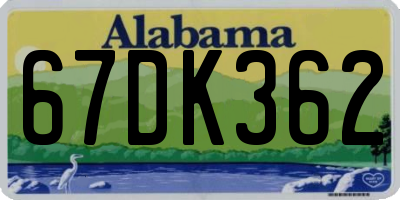 AL license plate 67DK362