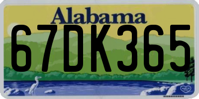 AL license plate 67DK365