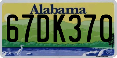 AL license plate 67DK370