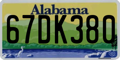 AL license plate 67DK380
