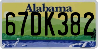 AL license plate 67DK382