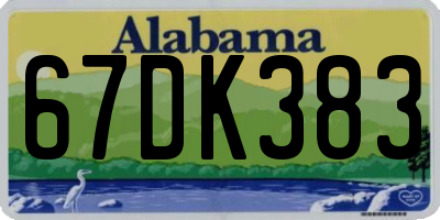 AL license plate 67DK383