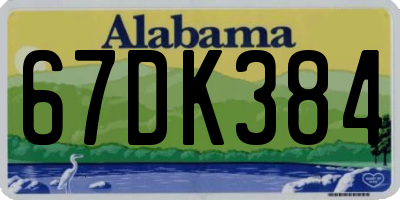 AL license plate 67DK384