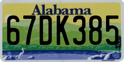 AL license plate 67DK385