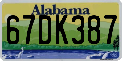 AL license plate 67DK387