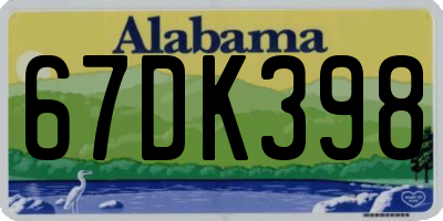AL license plate 67DK398