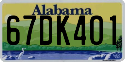 AL license plate 67DK401