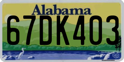 AL license plate 67DK403
