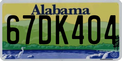 AL license plate 67DK404