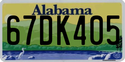 AL license plate 67DK405