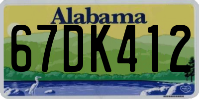 AL license plate 67DK412
