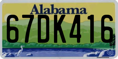 AL license plate 67DK416