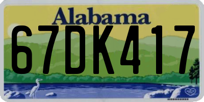 AL license plate 67DK417