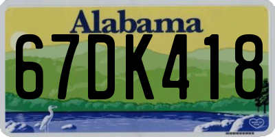 AL license plate 67DK418