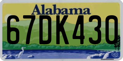 AL license plate 67DK430