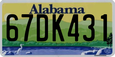 AL license plate 67DK431