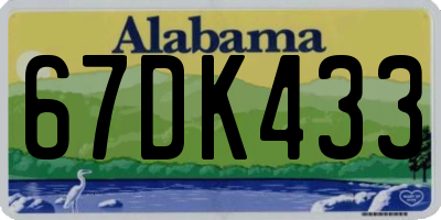 AL license plate 67DK433