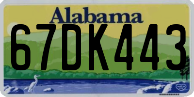 AL license plate 67DK443