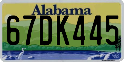 AL license plate 67DK445