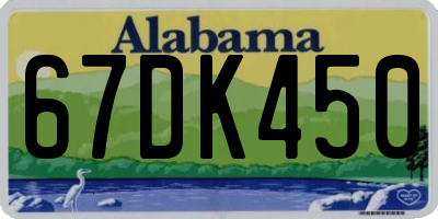 AL license plate 67DK450