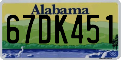 AL license plate 67DK451