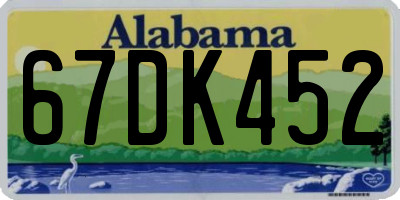 AL license plate 67DK452