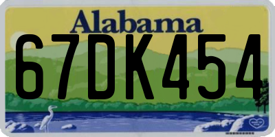 AL license plate 67DK454