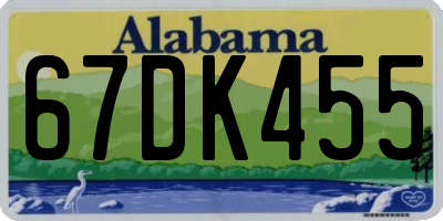 AL license plate 67DK455