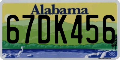 AL license plate 67DK456