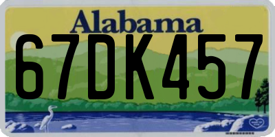 AL license plate 67DK457
