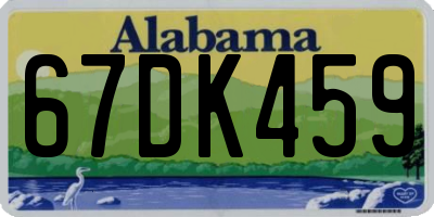 AL license plate 67DK459