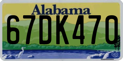 AL license plate 67DK470