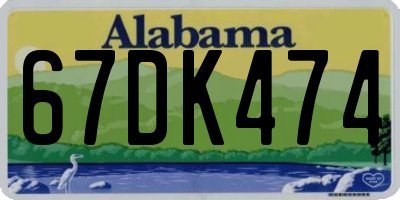 AL license plate 67DK474