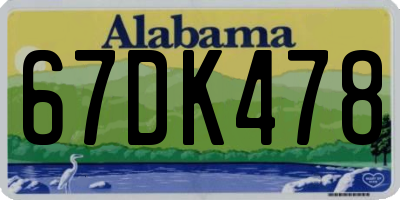 AL license plate 67DK478