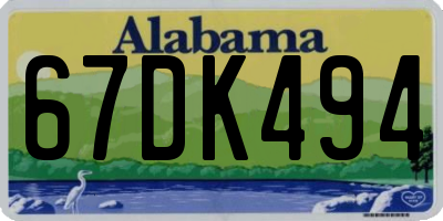 AL license plate 67DK494